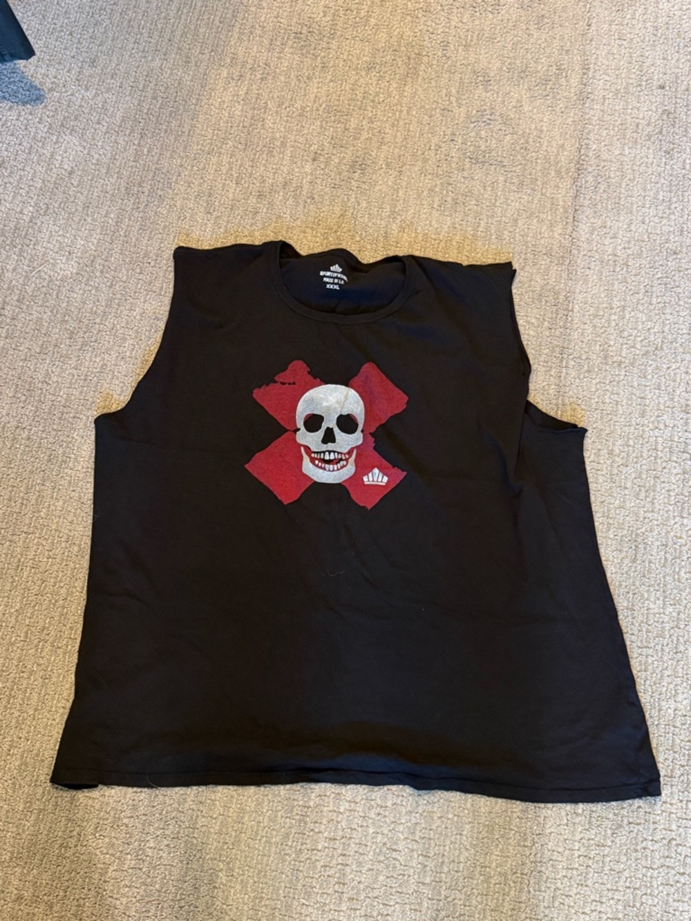 Black Skull Graphic Muscle Tank Top - Sleeveless Men's Tee